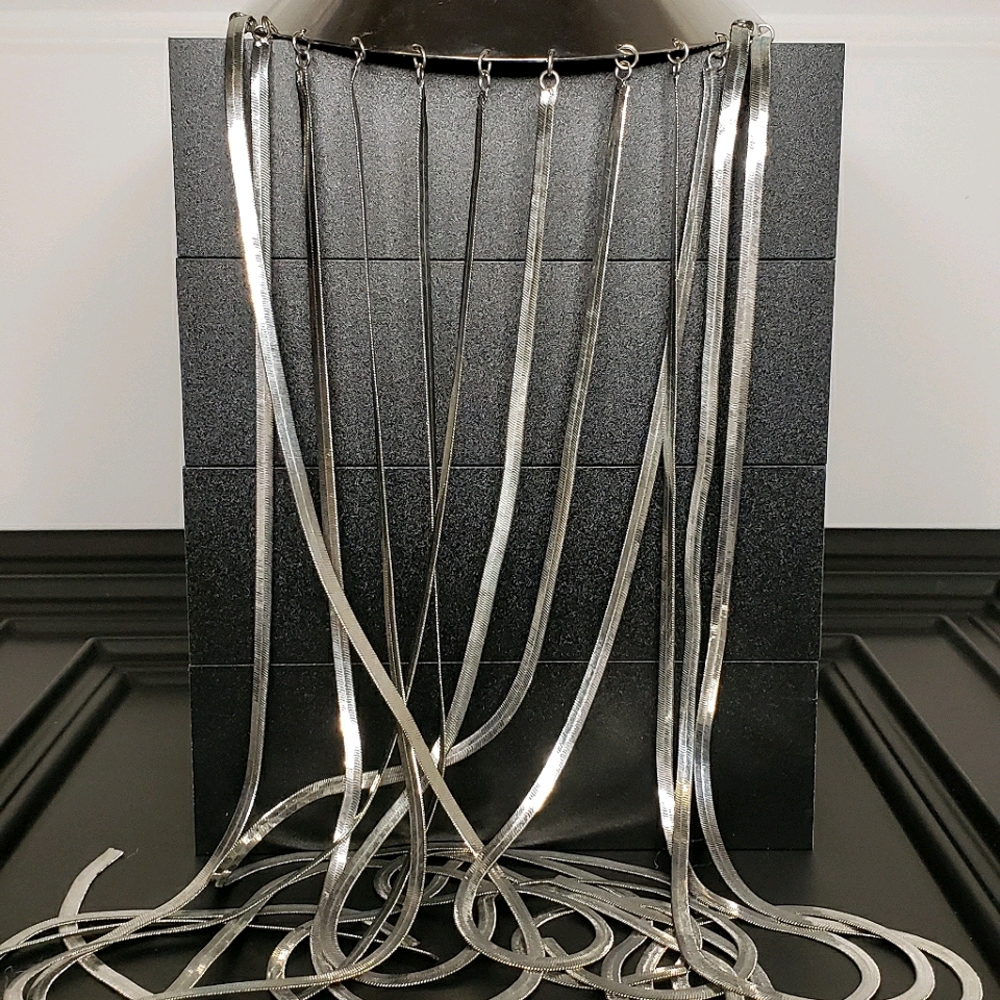 Silver Fringe Necklace